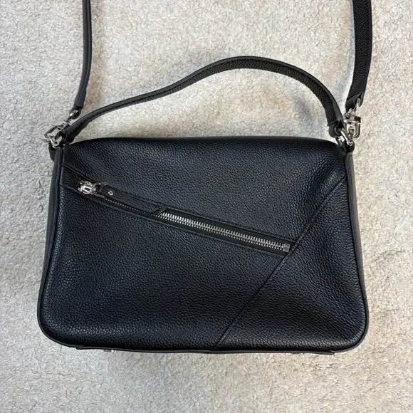 NWOT Quince Italian Leather Patchwork Crossbody Bag Black With Dustbag - Picture 4 of 7